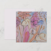Abstract Pastel Bloemen Platte Kaart (Voorkant / Achterkant)