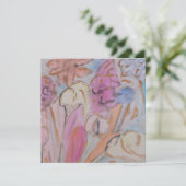 Abstract Pastel Bloemen Platte Kaart (Staand voorkant)