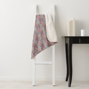 Abstract Pastel Bloemendeken Sherpa Dekbed Deken
