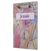 Abstract pastel bloemig gepersonaliseerd klembord (Links)