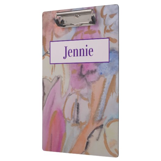Abstract pastel bloemig gepersonaliseerd klembord (Links)