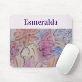 Abstract pastel bloemig gepersonaliseerd muismat (Met muis)