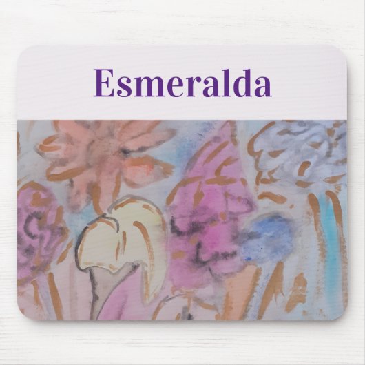 Abstract pastel bloemig gepersonaliseerd muismat (Voorkant)