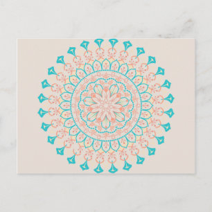 Abstract Pastel Colors Mandala Briefkaart