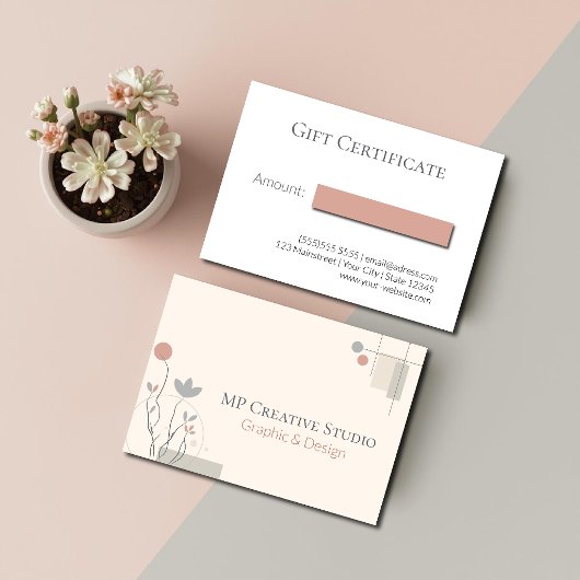 Abstract Pastel Design: Modern Florals & Geometry