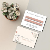Abstract Pastel Design: Modern Florals & Geometry Afsprakenkaartje
