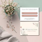 Abstract Pastel Design: Modern Florals & Geometry Afsprakenkaartje