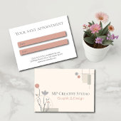 Abstract Pastel Design: Modern Florals & Geometry Afsprakenkaartje