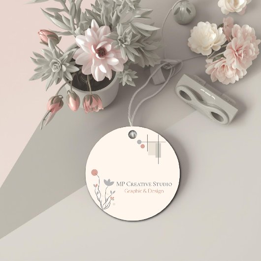 Abstract Pastel Design: Modern Florals & Geometry Bedankjes Labels