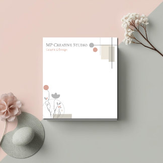 Abstract Pastel Design: Modern Florals & Geometry Notitieblok