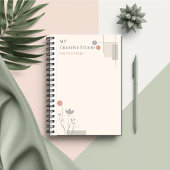 Abstract Pastel Design: Modern Florals & Geometry Notitieboek