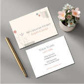 Abstract Pastel Design: Modern Florals & Geometry Visitekaartje