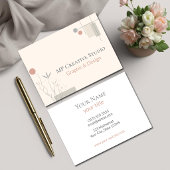 Abstract Pastel Design: Modern Florals & Geometry Visitekaartje