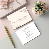 Abstract Pastel Design: Modern Florals & Geometry Visitekaartje