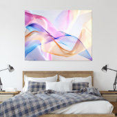 Abstract Pastel Fabric Flow Canvas Afdruk (Insitu (Slaapkamer))