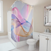 Abstract Pastel Fabric Flow Douchegordijn (In situ)