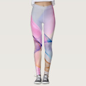 Abstract Pastel Fabric Flow Leggings (Voorkant)
