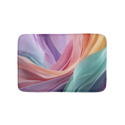 Abstract Pastel Fabric Waves  Badmat (Voorkant)