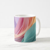 Abstract Pastel Fabric Waves  Koffiemok (Voorkant rechts)