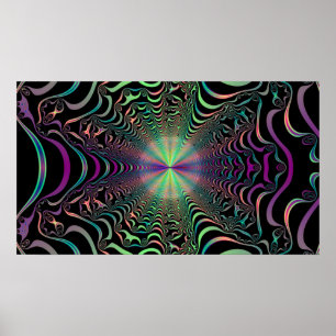 Abstract Pastel Fractal Web Poster