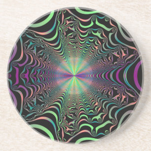 Abstract Pastel Fractal Web Sandstone Onderzetter