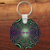 Abstract Pastel Fractal Web Sleutelhanger (Voorkant)