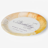 Abstract Pastel Geel Sinaasappel Elke zondag Papieren Bordje (Gekanteld)