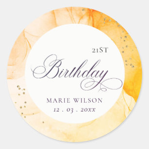 Abstract Pastel Geel Sinaasappel Elke zondag Ronde Sticker