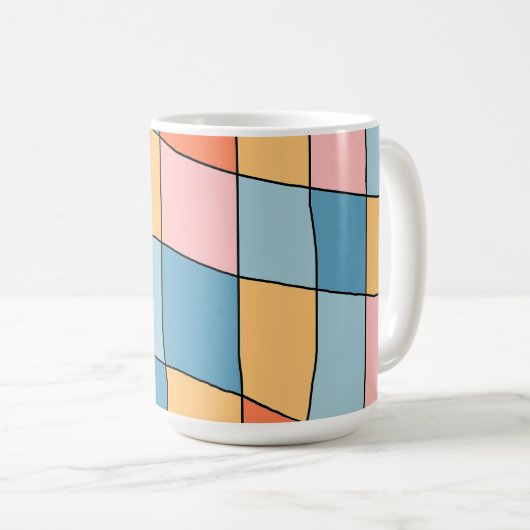 Abstract Pastel Geometric Pattern Mug Koffiemok (Voorkant rechts)