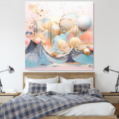 Abstract pastel geometrisch ontwerp canvas afdruk (Insitu (Slaapkamer))