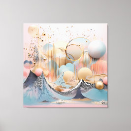 Abstract pastel geometrisch ontwerp canvas afdruk