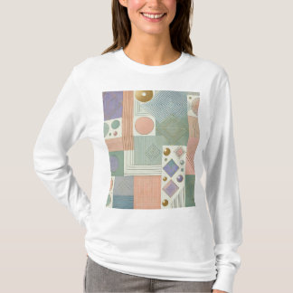 Abstract pastel geometrisch ontwerp lange-Sleeve T T-shirt