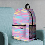 abstract pastel geometrisch patroon bedrukte rugzak<br><div class="desc">pastel achtergrond rugzak</div>
