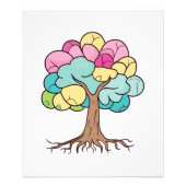Abstract Pastel Hersenen Boom Kunstprint Foto Afdruk (Voorkant)