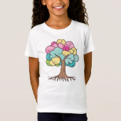 Abstract Pastel Hersenen Boom Kunstprint T-shirt (Voorkant)