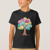 Abstract Pastel Hersenen Boom Kunstprint T-shirt (Voorkant)