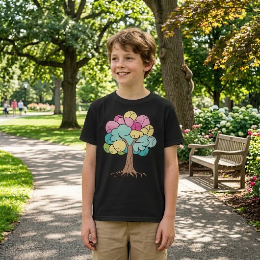 Abstract Pastel Hersenen Boom Kunstprint T-shirt