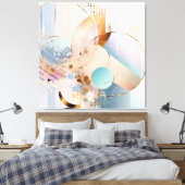 Abstract pastel modern geometrisch patroon canvas afdruk (Insitu (Slaapkamer))