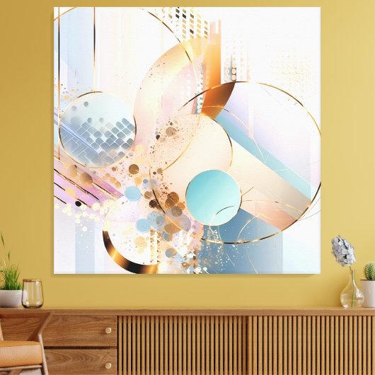 Abstract pastel modern geometrisch patroon canvas afdruk (Insitu (Woonkamer))