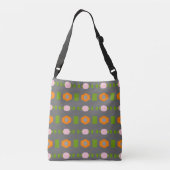 Abstract pastel op grijs patroon met geometrie crossbody tas (Achterkant)