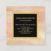 *~* Abstract Pastel Peach roze Glitter Dust Vierkante Visitekaartje (Achterkant)