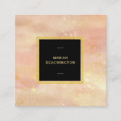 *~* Abstract Pastel Peach roze Glitter Dust Vierkante Visitekaartje (Voorkant)