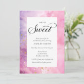 Abstract Pastel Pink Purple Sweet 16 Birthday Kaart (Staand voorkant)