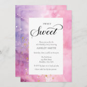 Abstract Pastel Pink Purple Sweet 16 Birthday Kaart (Voorkant / Achterkant)