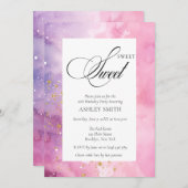 Abstract Pastel Pink Purple Sweet 16 Birthday Kaart (Voorkant / Achterkant)