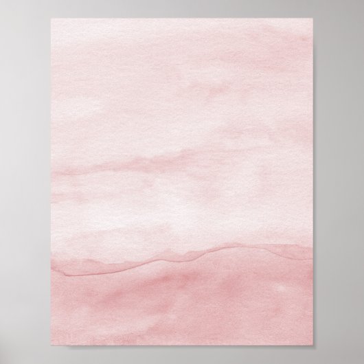 Abstract Pastel Roze Ombre Waterverf Art Poster (Voorkant)