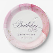 Abstract Pastel Roze Paars Elke dag van de Ouddag Papieren Bordje (Voorkant)