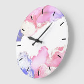 Abstract Pastel Roze Paars Gold Grote Klok (Hoek)