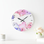 Abstract Pastel Roze Paars Gold Grote Klok (Huis)