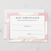 Abstract pastel roze penseelstreken cadeaubon notitiekaartje (Achterkant)